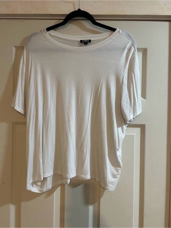 Express Tops - Express White Short Sleeve Relaxed Tee Top